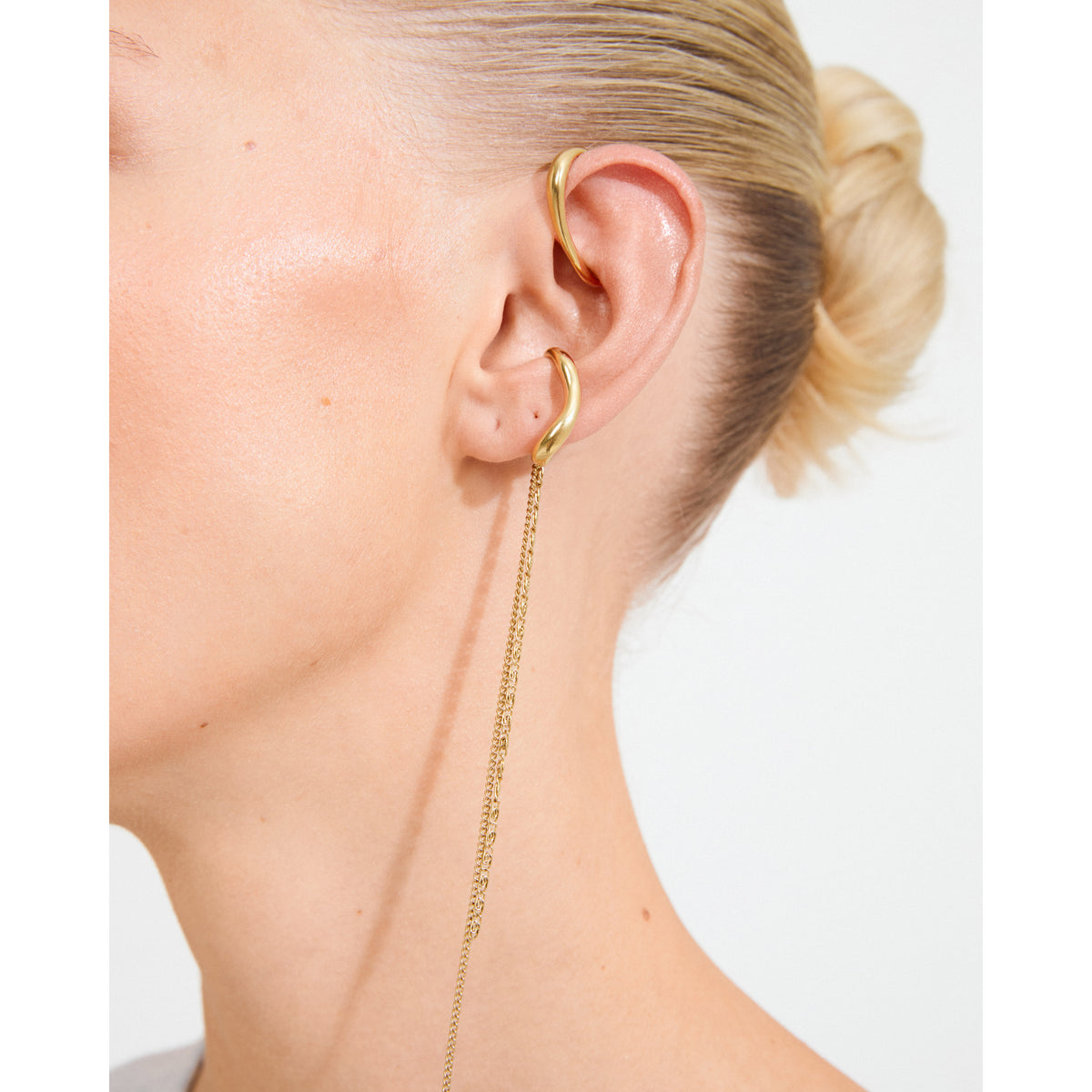 EVON ear cuff, 2-i-ett sett, gullbelagt