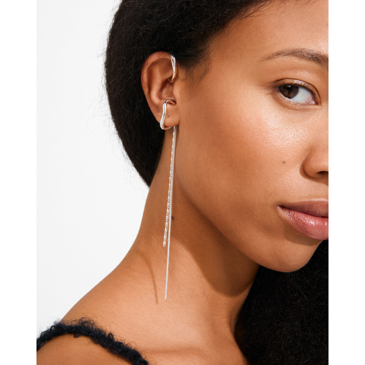 EVON ear cuff, 2-i-1 sett, sølvbelagt