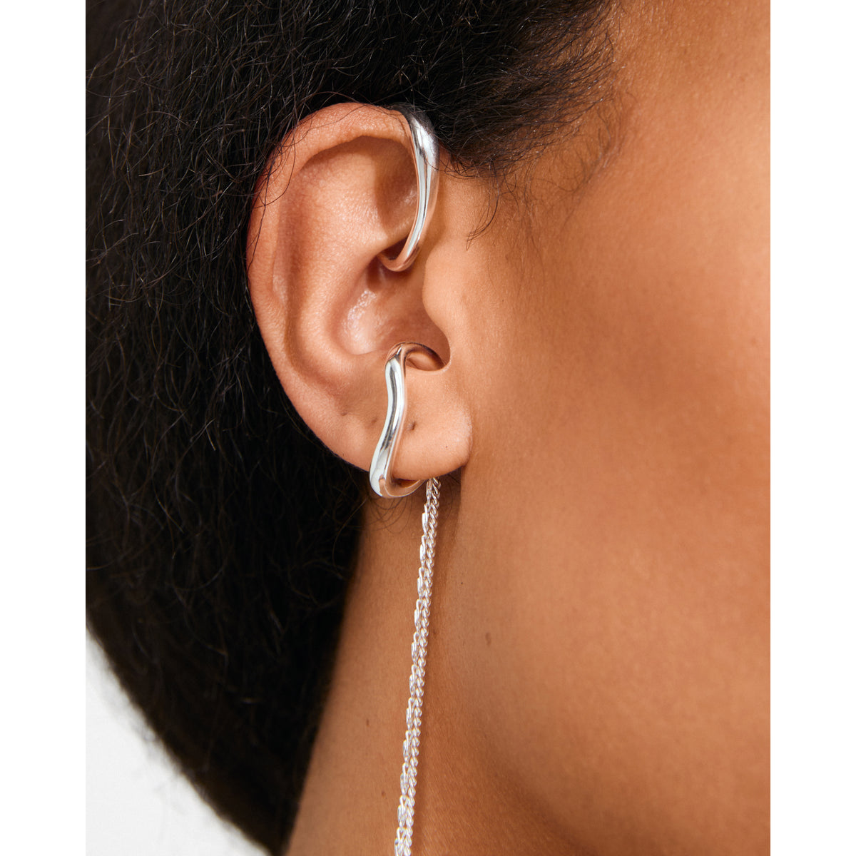 EVON ear cuff, 2-i-1 sett, sølvbelagt