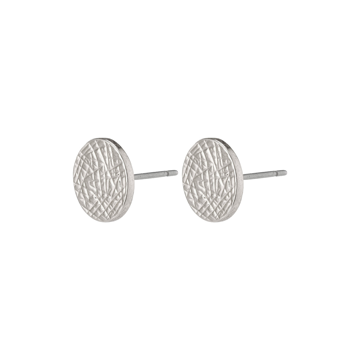 WYNONNA rustic earrings, silver-plated with a raw pattern, offering a blend of edgy elegance for versatile styling.