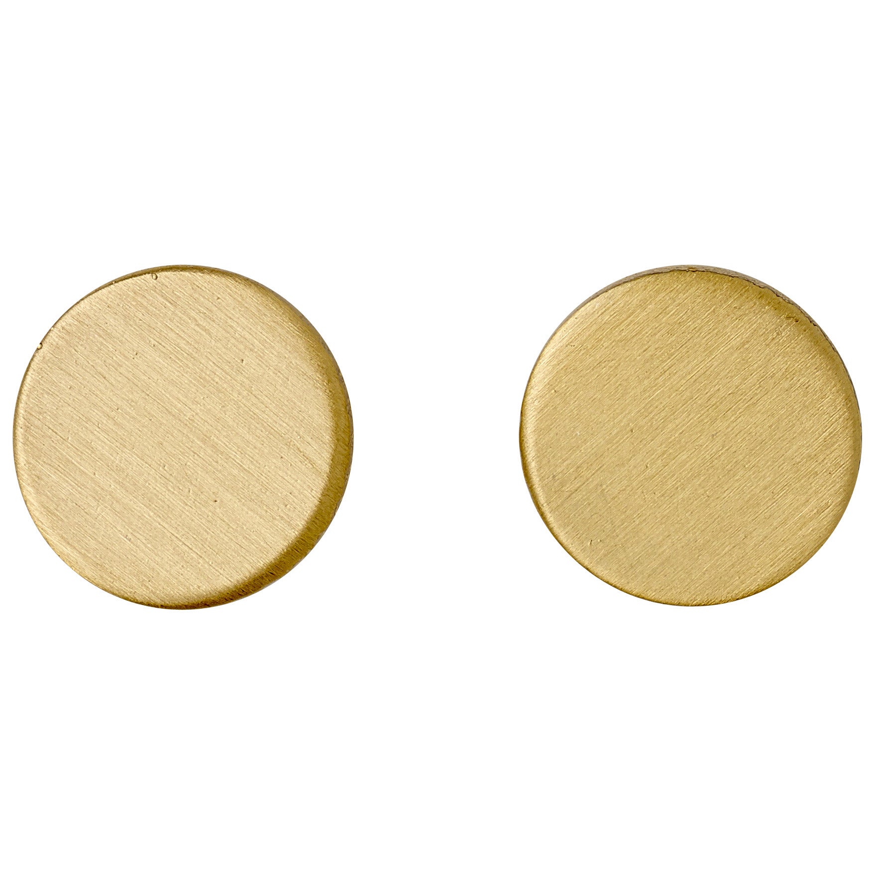 WYNONNA earstuds gold-plated: A pair of matte-finish gold circle stud earrings, perfect for a trendy, versatile look, ideal for mixing and matching.