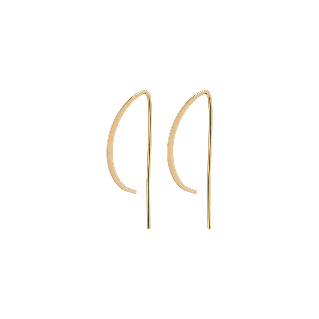 PEONY earrings gold-plated, simple pull-through wire design, showcasing Pilgrim's Scandinavian craftsmanship and style. Ideal for trendsetters seeking timeless elegance.