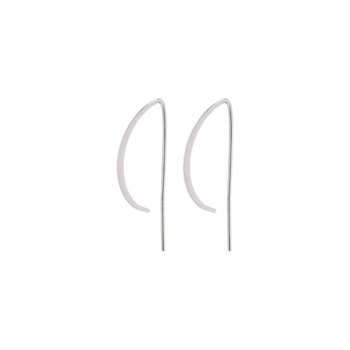 PEONY earrings, silver-plated pull-through design by Pilgrim, showcasing a simple, elegant style perfect for trendsetters seeking Scandinavian-inspired handmade jewelry.