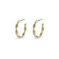 NAJA twisted hoop earrings, gold-plated, featuring a distinctive twisted design that elegantly reflects light, perfect for adding a stylish touch to any outfit.