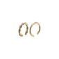 MARINA gold-plated ear cuffs featuring a twisted-rope and smooth hoop design, offering an elegant, non-pierced accessory for a unique, stylish look.