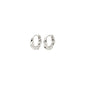 TAFFY small swirl hoop earrings, silver-plated, showcasing nature-inspired waves with a handcrafted look, featuring a convenient click-lock design for easy wear.