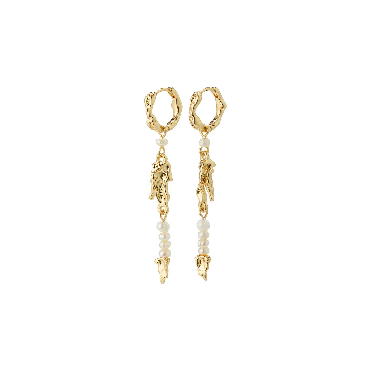 NIYA freshwater pearl earrings gold-plated, featuring organic shapes and genuine freshwater pearls, perfect for adding playful flair to your summer style.