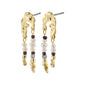 NIYA earrings by Pilgrim: handcrafted gold-plated earrings with white and black beads, perfect for a trendy summer look.