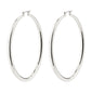 PRIYA large hoop earrings, silver-plated, 60 mm, elegant and timeless design, crafted with 98% recycled material, perfect for any outfit.