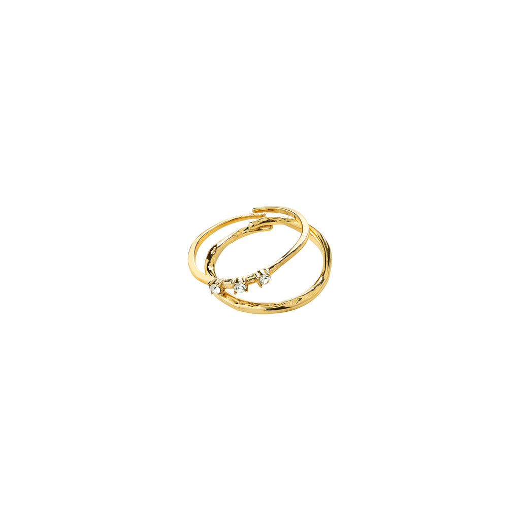 IVARIN Ringe, 2-in-1 Set, vergoldet