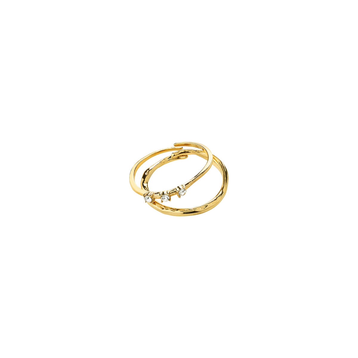 IVARIN Ringe, 2-in-1 Set, vergoldet