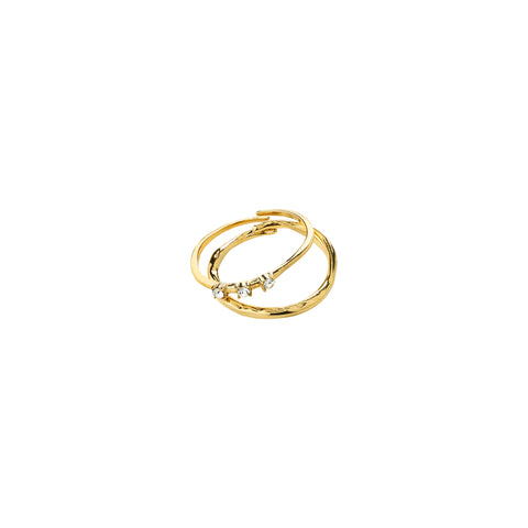 IVARIN ringar, 2-i-1 set, guldpläterade