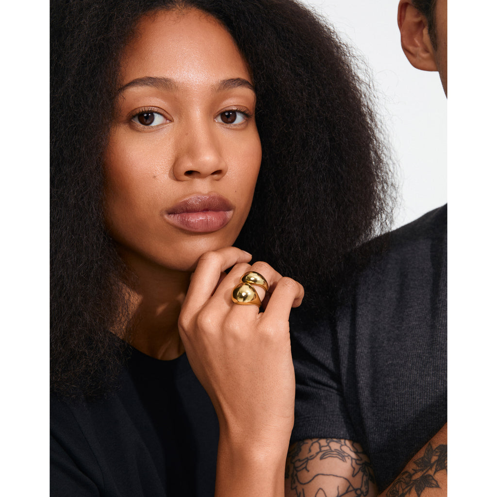 EVON rings, 2-in-1 set, gold-plated