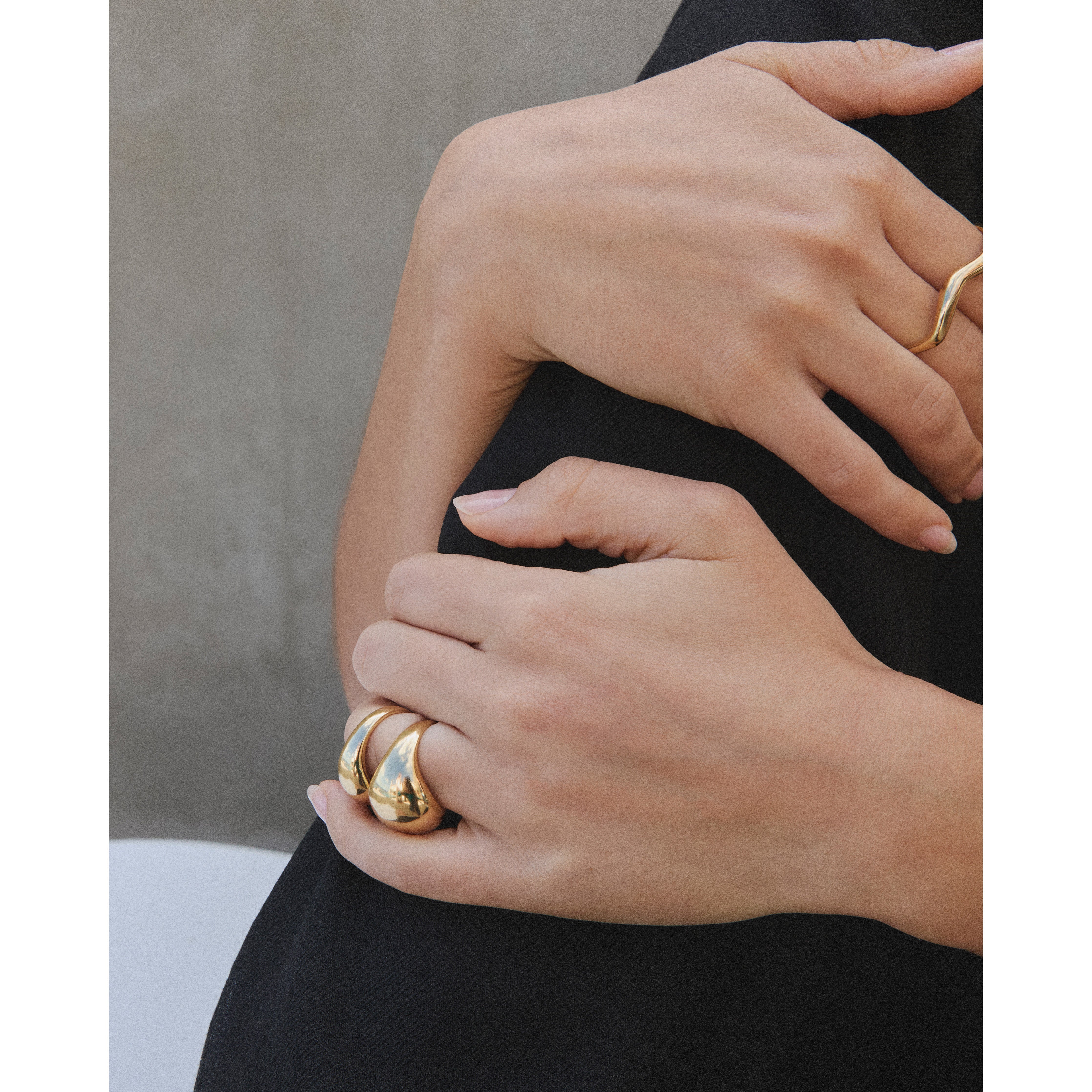 EVON Ringe, 2-in-1 Set, vergoldet