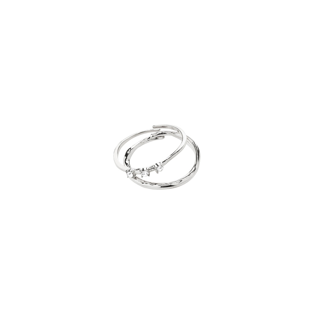 IVARIN rings, 2-in-1 set, silver-plated