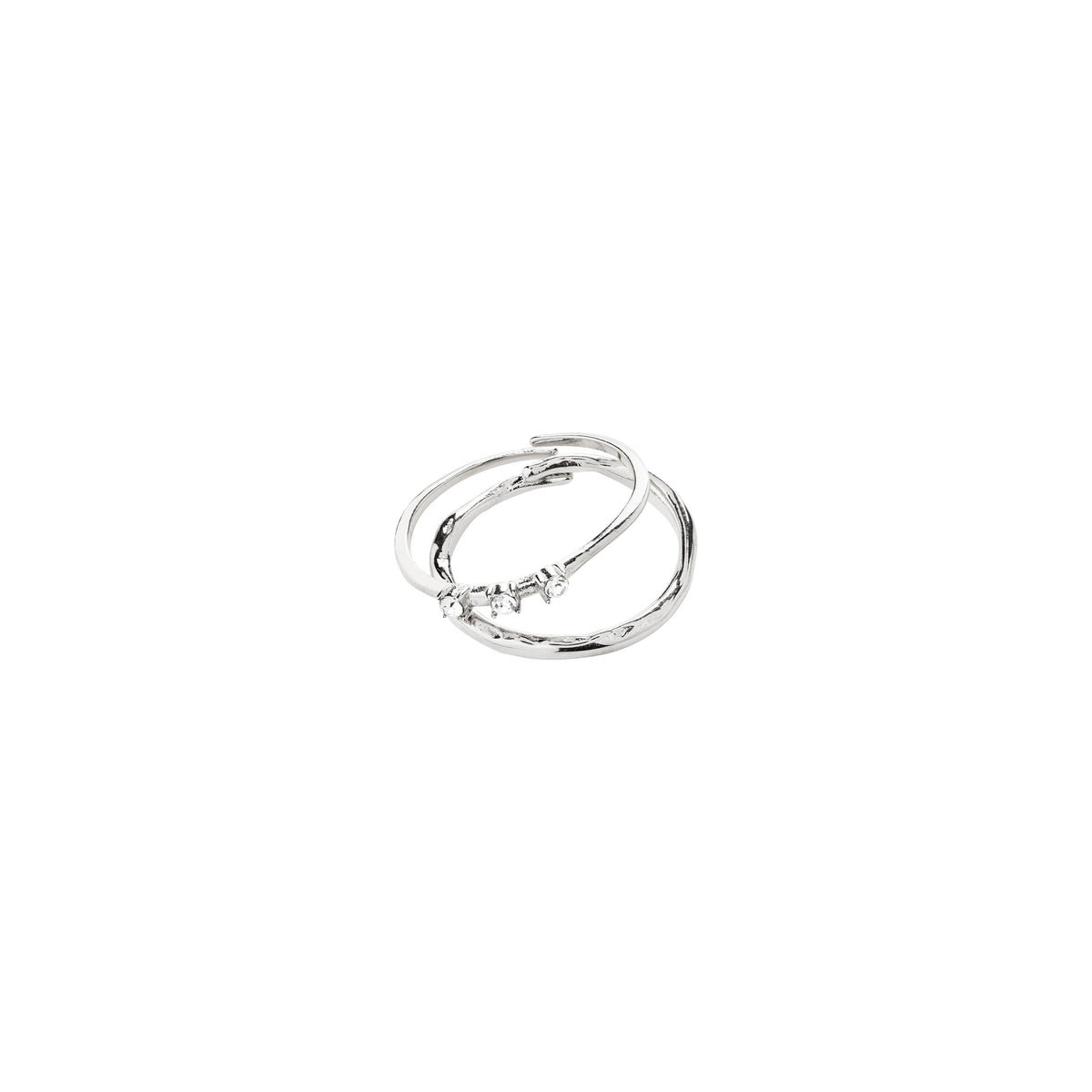IVARIN rings, 2-in-1 set, silver-plated