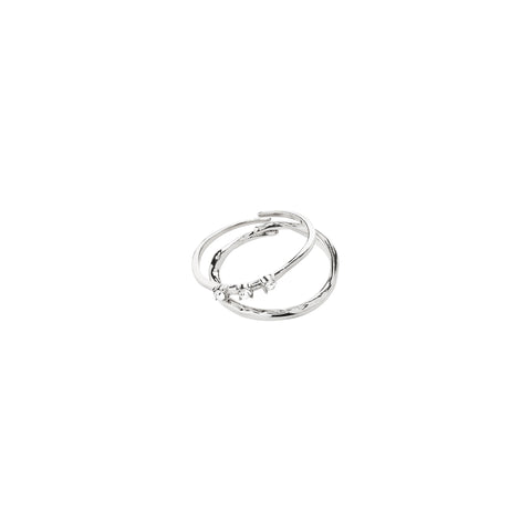 IVARIN Ringe, 2-in-1 Set, versilbert