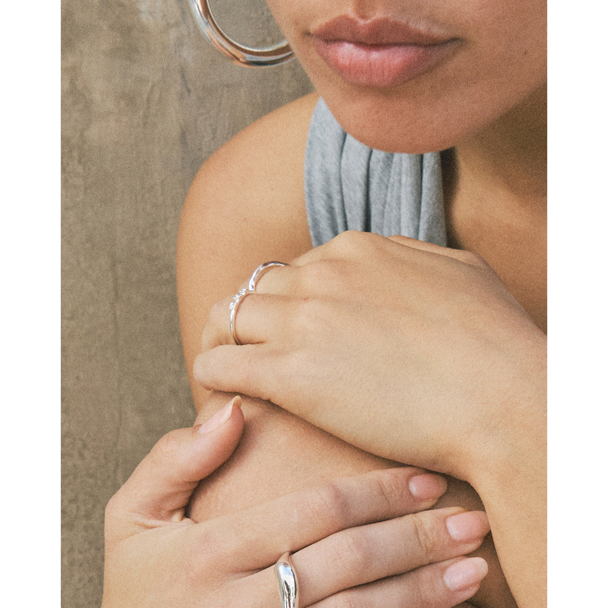 IVARIN rings, 2-in-1 set, silver-plated