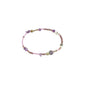 INDIANA bracelet purple featuring freshwater pearls and amethyst, accented with faceted glass beads, offering an effortless, organic style on a durable elastic band.