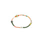 INDIANA bracelet peach featuring freshwater pearls, aventurine, labradorite, and agate with green and pink glass beads, offering an effortless, organic look on durable Lycra elastic.