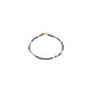 ALISON bracelet: minimalist loop of matte navy, black, slate-gray beads with gold-tone spacers and clasp; flexible lycra elastic for easy wear.