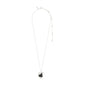 FRANK pendant necklace, silver-plated with a black agate stone in an organic design, adjustable 44 cm length, highlighting Pilgrim's handcrafted Danish aesthetic.