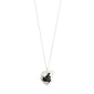FRANK pendant necklace silver-plated featuring a black agate stone in an organic-shaped silver setting on a customizable chain, embodying unique, handcrafted elegance.