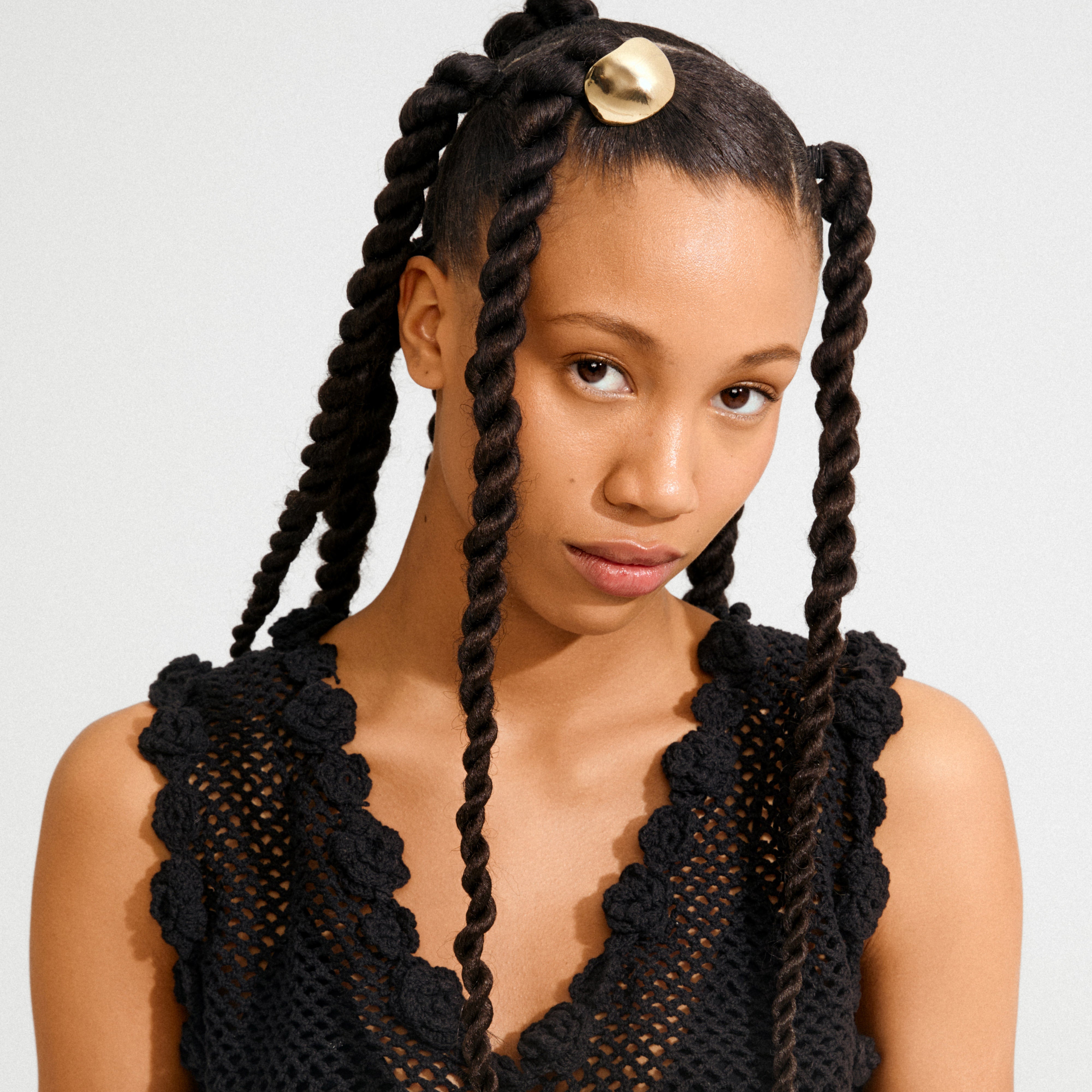 AMARIS hair accessory gold-plated adorns long braids, enhancing the stylish look with its shiny deco element, perfect for an elevated casual or formal hairstyle.