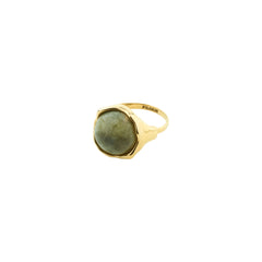 SORA Ring vergoldet/grün
