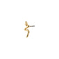 PRISKILLA single earring gold-plated, featuring an elegantly twisted snake design, symbolizing renewal. Crafted from 98% recycled material for a unique, personalized look.