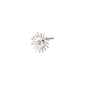 LAMIA single earring silver-plated, designed as a radiant sun with a Preciosa crystal center, perfect for a unique and trendy ear curation.