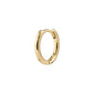 LAVRA single earring gold-plated, a classic hoop with a shiny finish and click clasp. Made from 99% recycled material, perfect for trendy, asymmetrical styling.