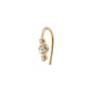 KRISTINE single earring gold-plated with three sparkling Preciosa crystals, showcasing elegant design and sustainable craftsmanship.