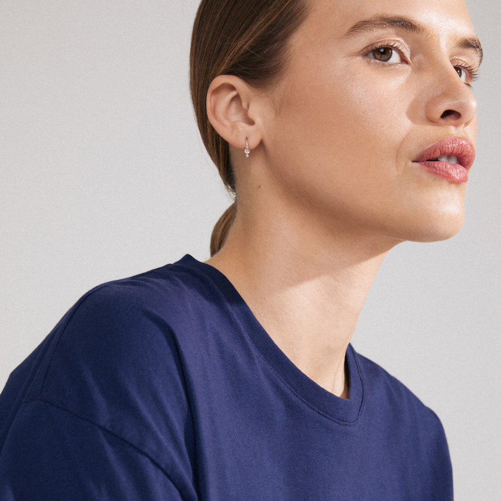 KRISTINE single ørering guldbelagt