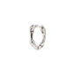 KYRA single earring, silver-plated, with organic shape and shiny finish, featuring a handcrafted vibe and easy click clasp. Made from 99% recycled materials.