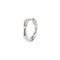 KYRA single silver-plated earring with an organic shape and shiny finish, featuring a handcrafted vibe and click clasp.