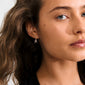 MURPHY single earring silver-plated, featuring a petite huggie hoop with a charming bow pendant, crafted from 99% recycled material.