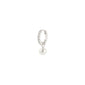 SEVYN single earring silver-plated, featuring Preciosa crystals and a pearl pendant, offers an elegant, eco-friendly touch with a versatile click clasp.