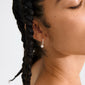 SEVYN single earring, silver-plated, features a pearl pendant and Preciosa crystals, offering elegance with an easy click clasp for versatile styling.