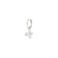 Silver-plated GIANNI single earring with a nature-inspired flower pendant, featuring a click clasp, crafted from 99% recycled materials for an elegant, eco-friendly style.