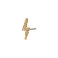 ADONIS single earring gold-plated, shaped like a lightning bolt with Preciosa crystals, crafted from 95% recycled material, offering a stylish, personalized touch.