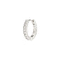 ZOE single earring: Silver-plated hoop adorned with Preciosa crystals, featuring a click clasp. Timeless design for versatile styling; sold as a single piece.