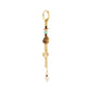 FINLEY single earring: Gold-plated hoop with semi-precious stone pendant, showcasing boho-chic elegance and unique style, perfect for mixing and matching in trendy outfits.