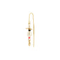 LENNOX single earring: Gold-plated chain with freshwater pearl and colorful glass beads, exuding boho elegance and chic, perfect for unique, trendsetting styles.