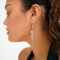 FINLEY single earring in silver-plated finish, featuring Aventurine, Topaz, and Rose Quartz stones, exuding boho elegance with organic shapes, perfect for unique, chic style.
