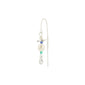 LENNOX single earring: A gold-plated chain adorned with freshwater pearls, glass beads, and organic pendants for a romantic, asymmetrical boho look.