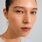 LENNOX single earring: Gold-plated chain with freshwater pearls, glass beads, and organic pendants for a unique, romantic boho style. Perfect for asymmetrical, trendy ear curation.