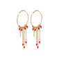 CASSANDRA red hoop earrings gold-plated