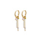 CHATERINE gold-plated hoop earrings with pastel twirl design, featuring pearls and beads, exuding bohemian vibes and bold detailing from Pilgrim.