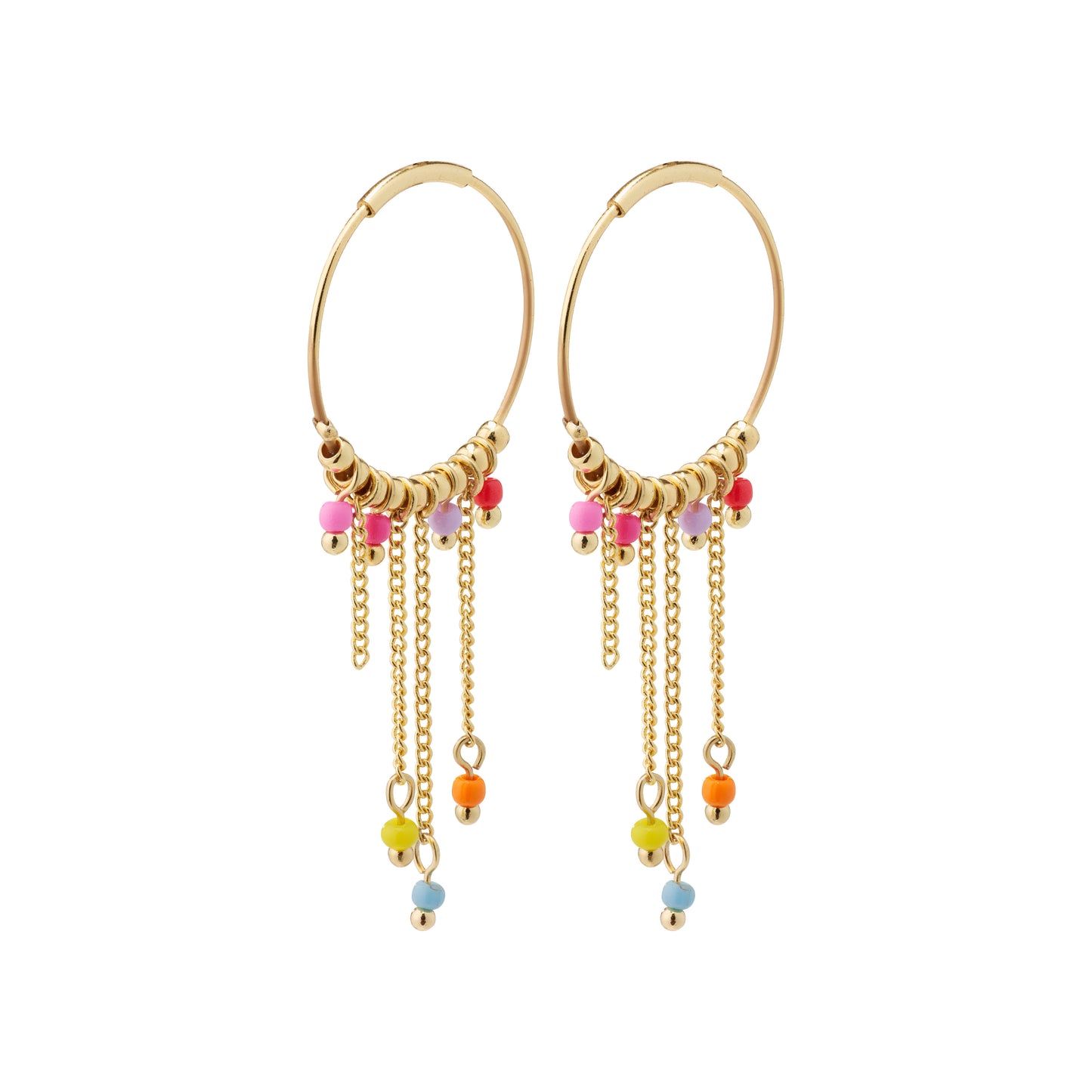 CASSANDRA multi colored hoop earrings gold-plated